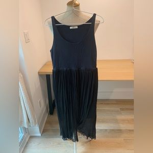 indigo blue dress with black veil